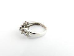 14 Karat White Gold and Diamond Flower Ring