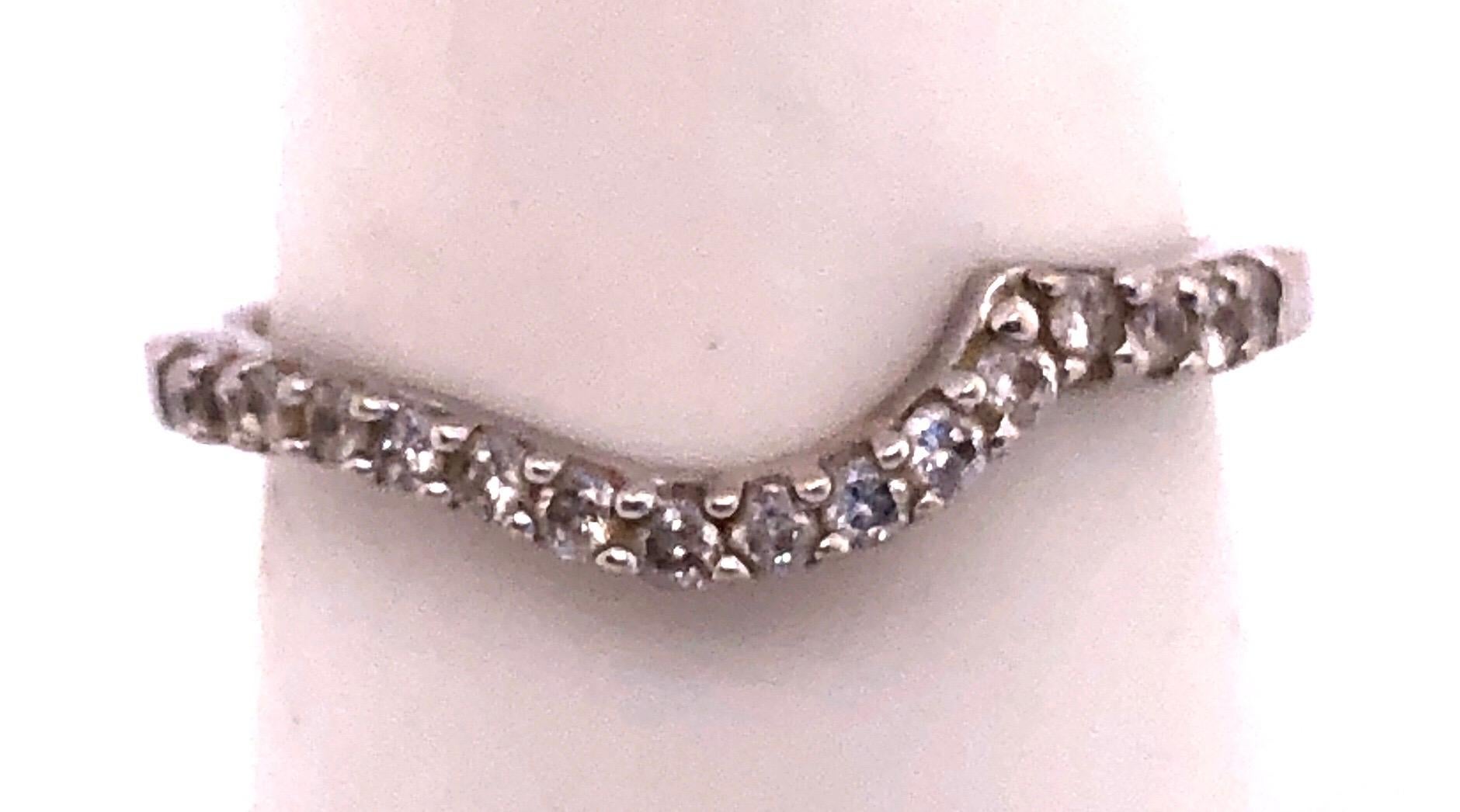 Modern 14 Karat White Gold and Diamond Freeform Ring For Sale