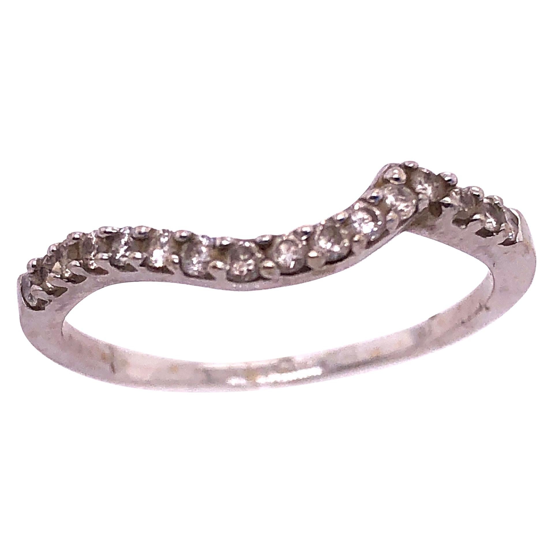 14 Karat White Gold and Diamond Freeform Ring For Sale