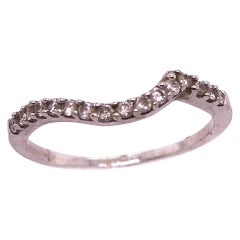 14 Karat White Gold and Diamond Freeform Ring