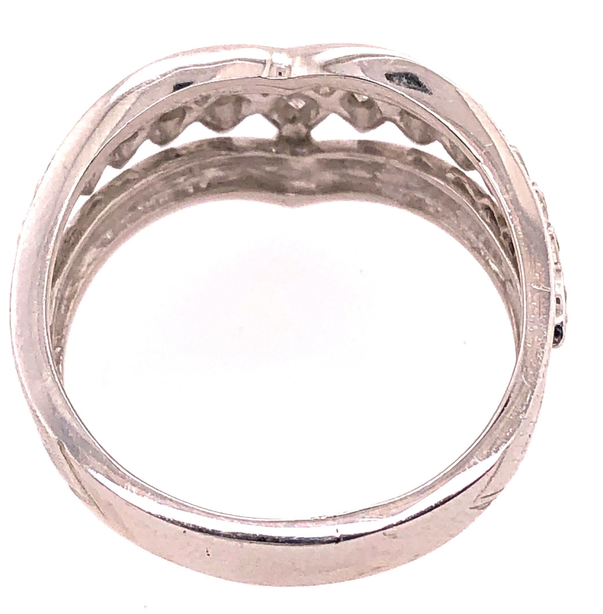 14 Karat White Gold and Diamond Geometric Ring or Bridal Band 0.33 TDW For Sale 4