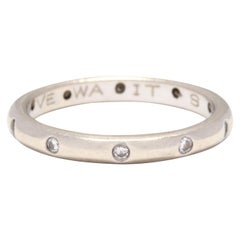 14 Karat White Gold and Diamond Gypsy Stackable Band Ring