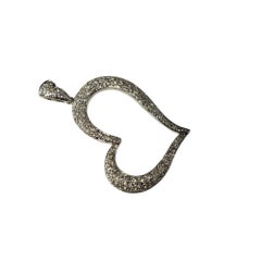 14 Karat White Gold and Diamond Heart Pendant #14917