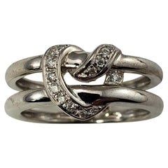 14 Karat White Gold and Diamond Heart Ring