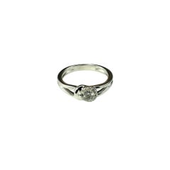 14 Karat White Gold and Diamond Hook and Eye Ring Size 7 #17643