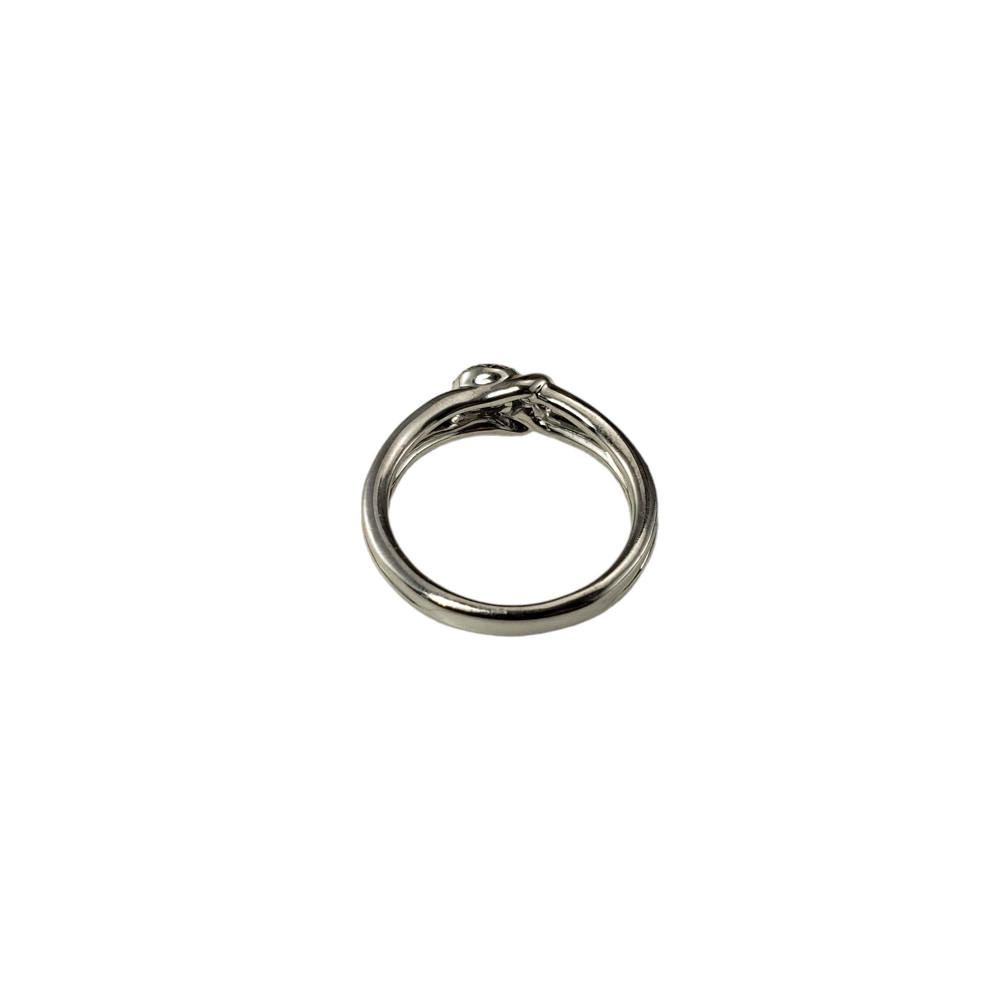 Women's 14 Karat White Gold and Diamond Hook and Eye Ring Size 7 #17643 For Sale