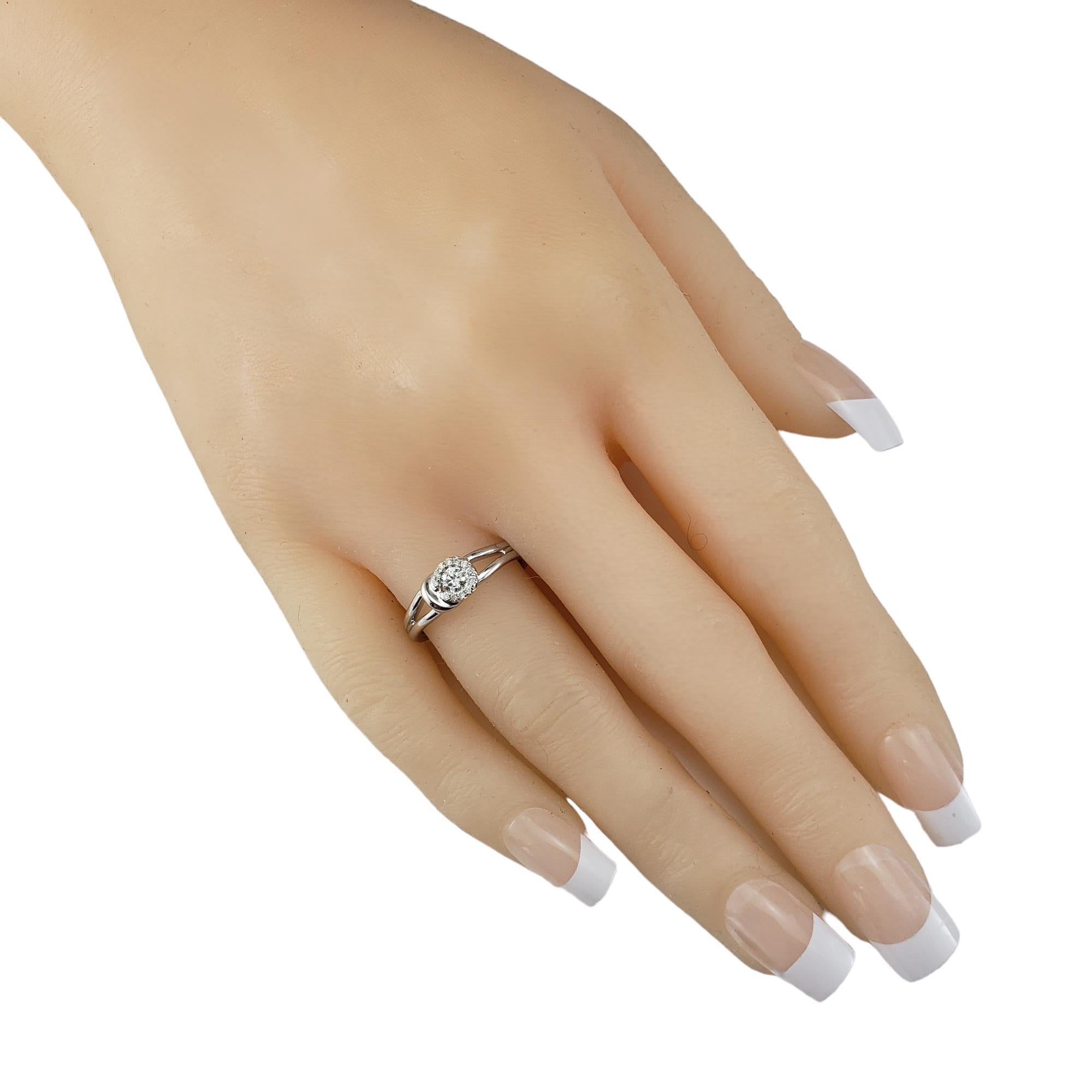 14 Karat White Gold and Diamond Hook and Eye Ring Size 7 #17643 For Sale 1