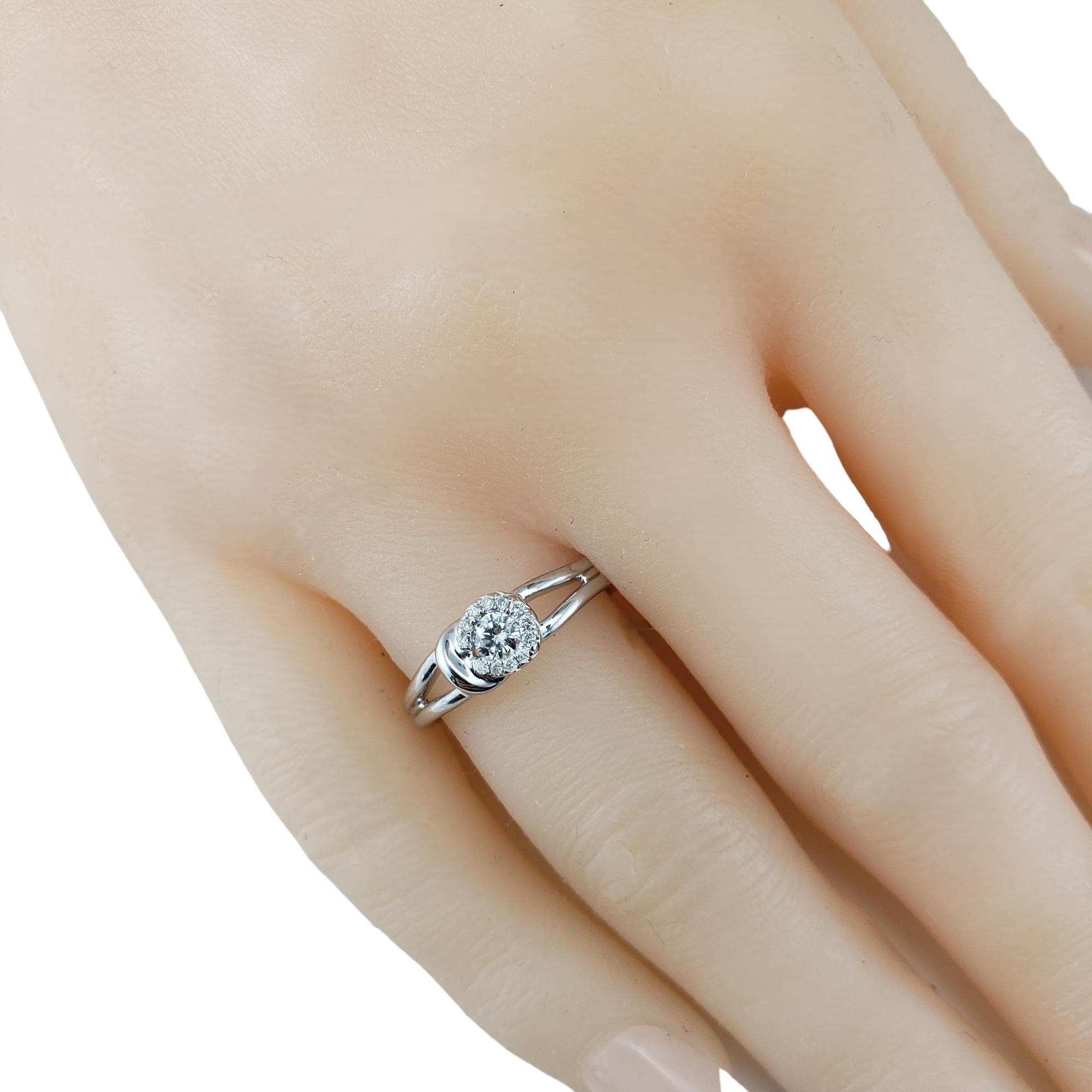 14 Karat White Gold and Diamond Hook and Eye Ring Size 7 #17643 For Sale 2