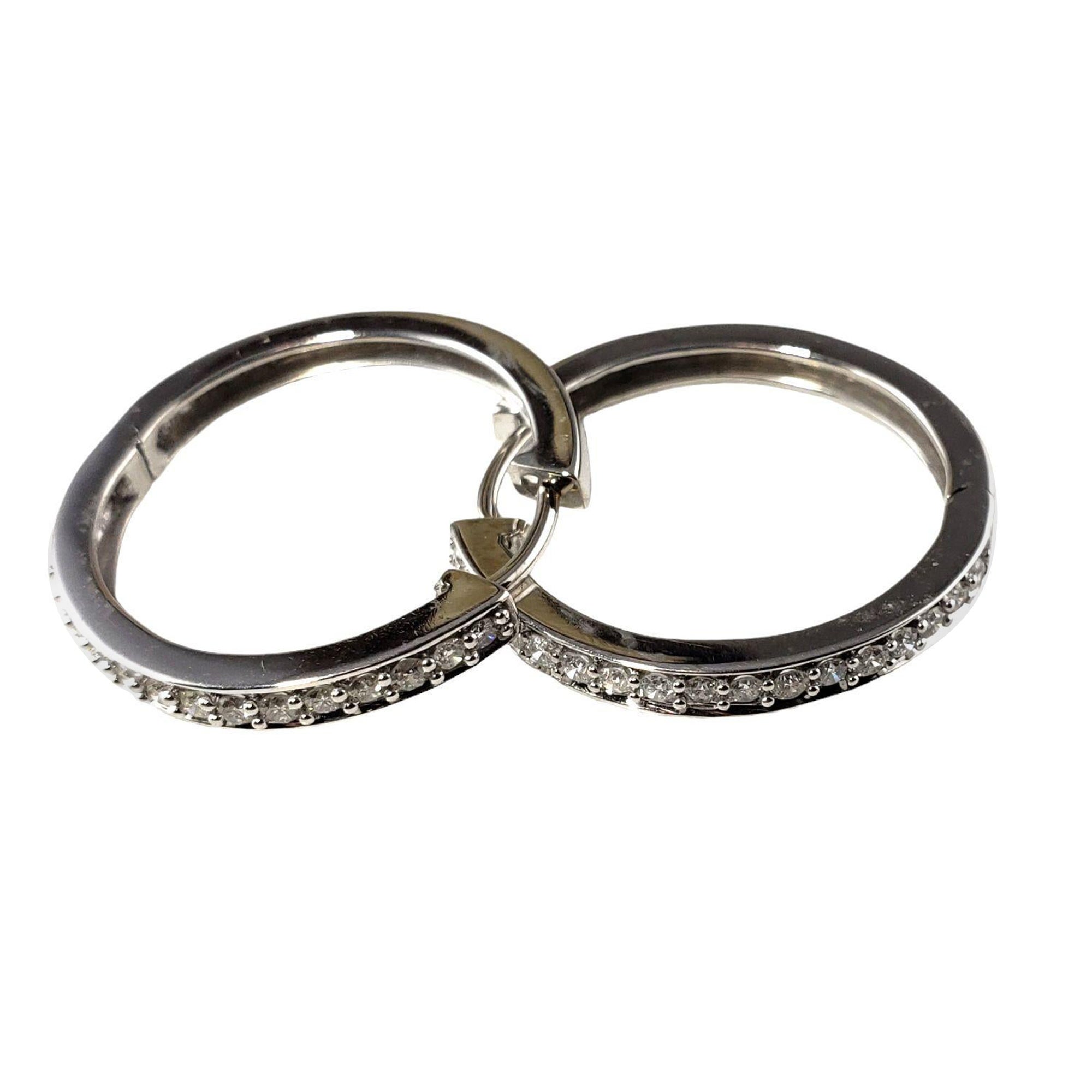 Orecchini a cerchio in oro bianco 14 carati e diamanti #14338