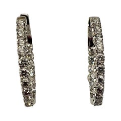 Boucles d'oreilles en or blanc 14 carats et diamants #18299