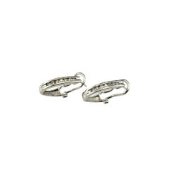 14 Karat White Gold and Diamond Hoop Earrings #18974