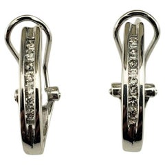 Créoles en or blanc 14 carats et diamants n°18974