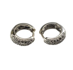 Créoles en or blanc 14 carats et diamants