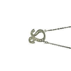 14 Karat White Gold and Diamond Leo Necklace #15585