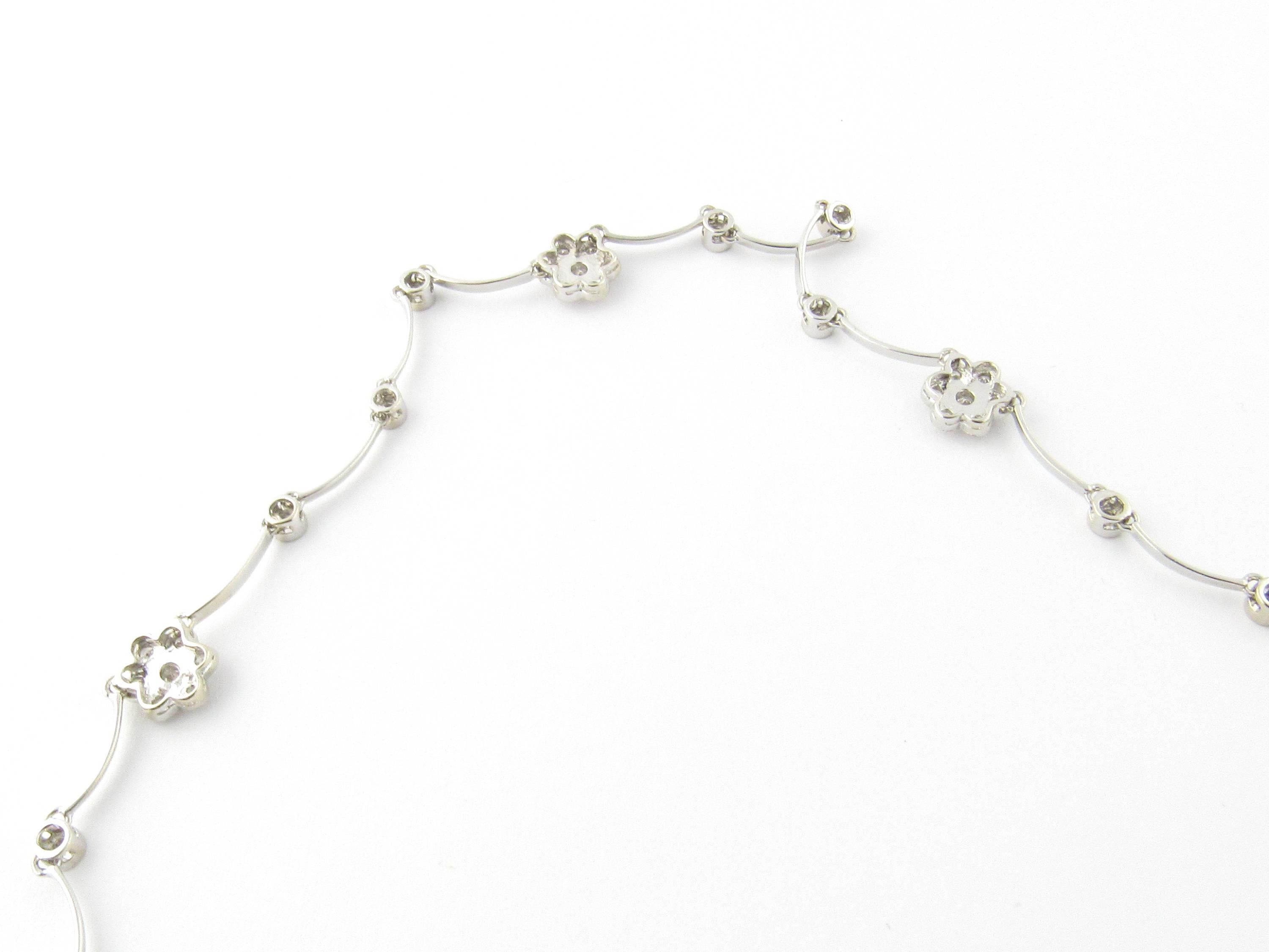Women's 14 Karat White Gold and Diamond Necklace