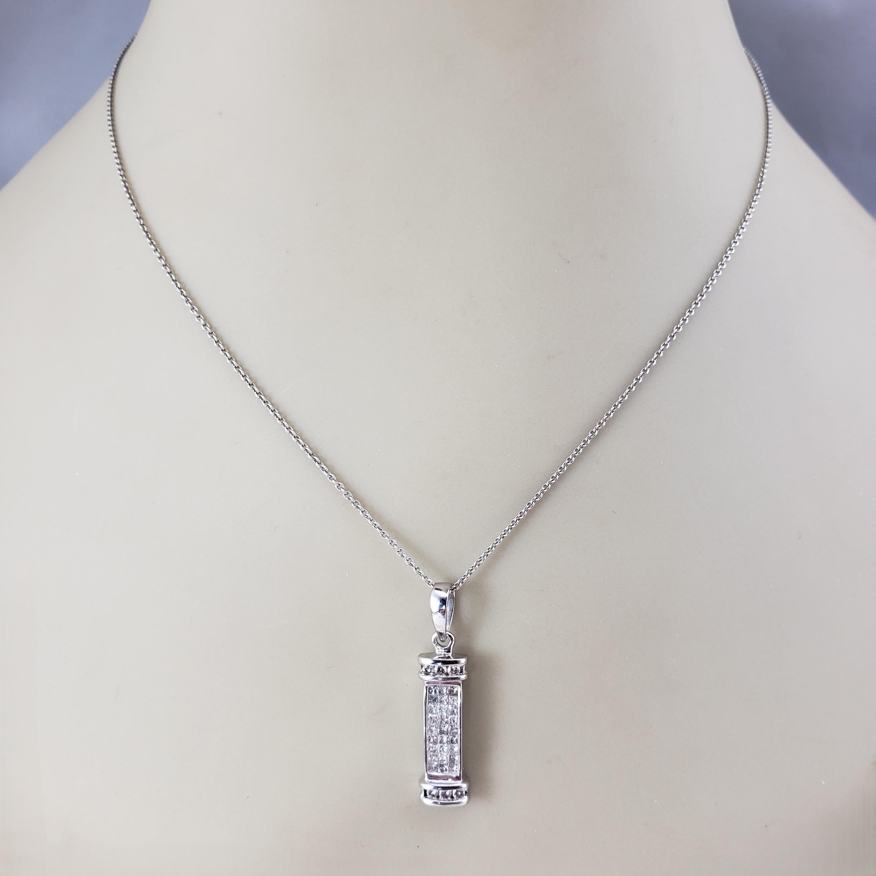 Ciondolo in oro bianco 14 carati e diamanti #21549 in vendita 1