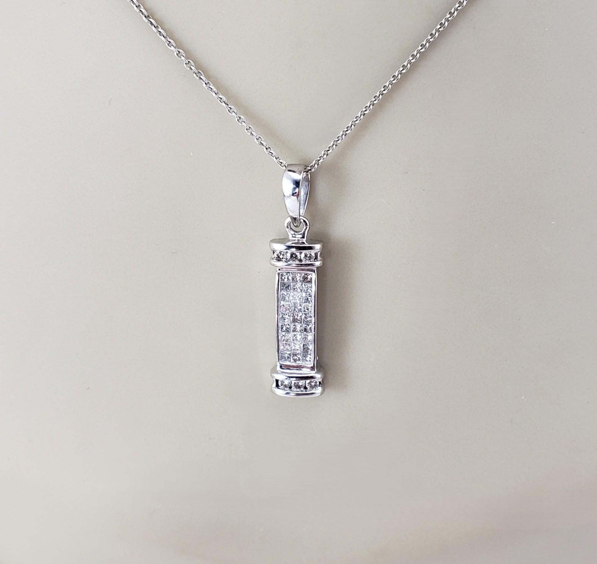 Ciondolo in oro bianco 14 carati e diamanti #21549 in vendita 2