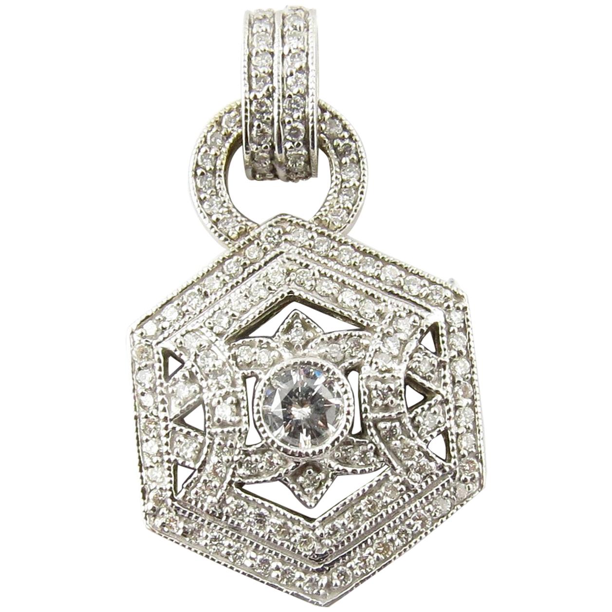 14 Karat White Gold and Diamond Pendant