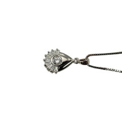 14 Karat White Gold and Diamond Pendant Necklace