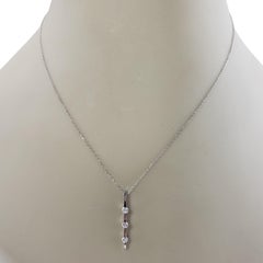 14 Karat Weißgold und Diamant-Anhänger-Halskette