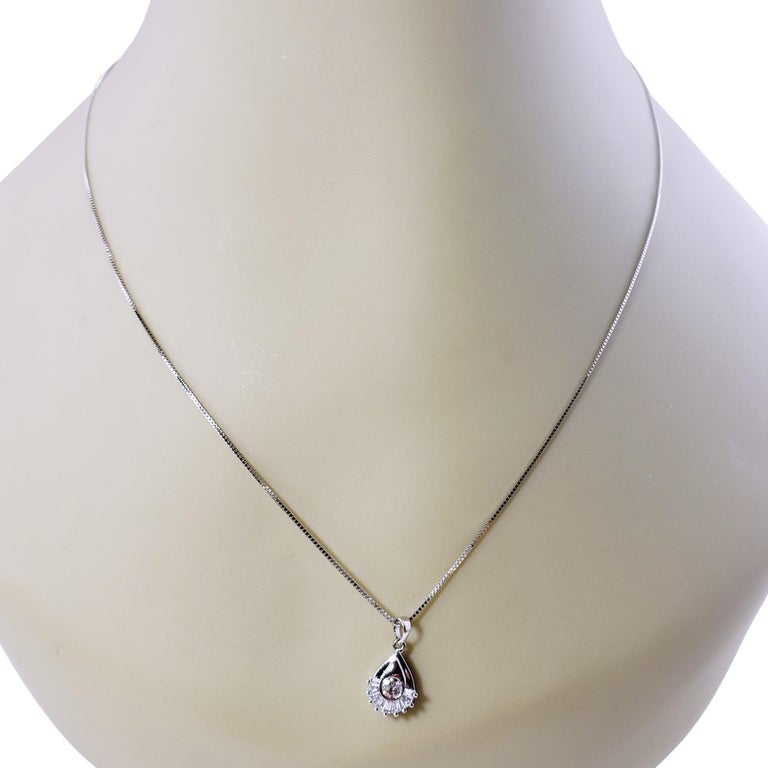Ladies 14 Karat White Gold Convertible Diamond Necklace main image 0
