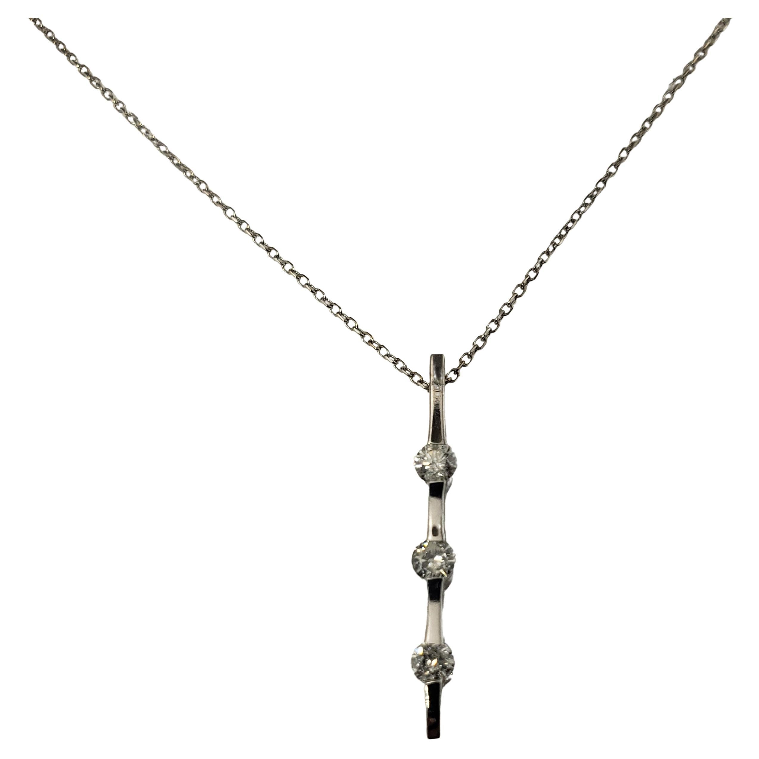  14 Karat White Gold and Diamond Pendant Necklace