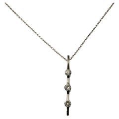  14 Karat White Gold and Diamond Pendant Necklace