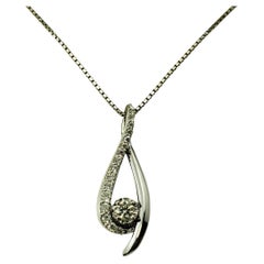 14 Karat White Gold and Diamond Pendant Necklace