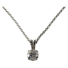 14 Karat White Gold and Diamond Pendant Necklace