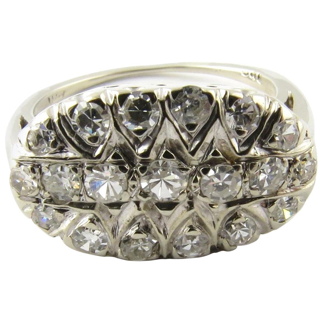 14 Karat White Gold and Diamond Ring