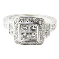 14 Karat White Gold and Diamond Ring