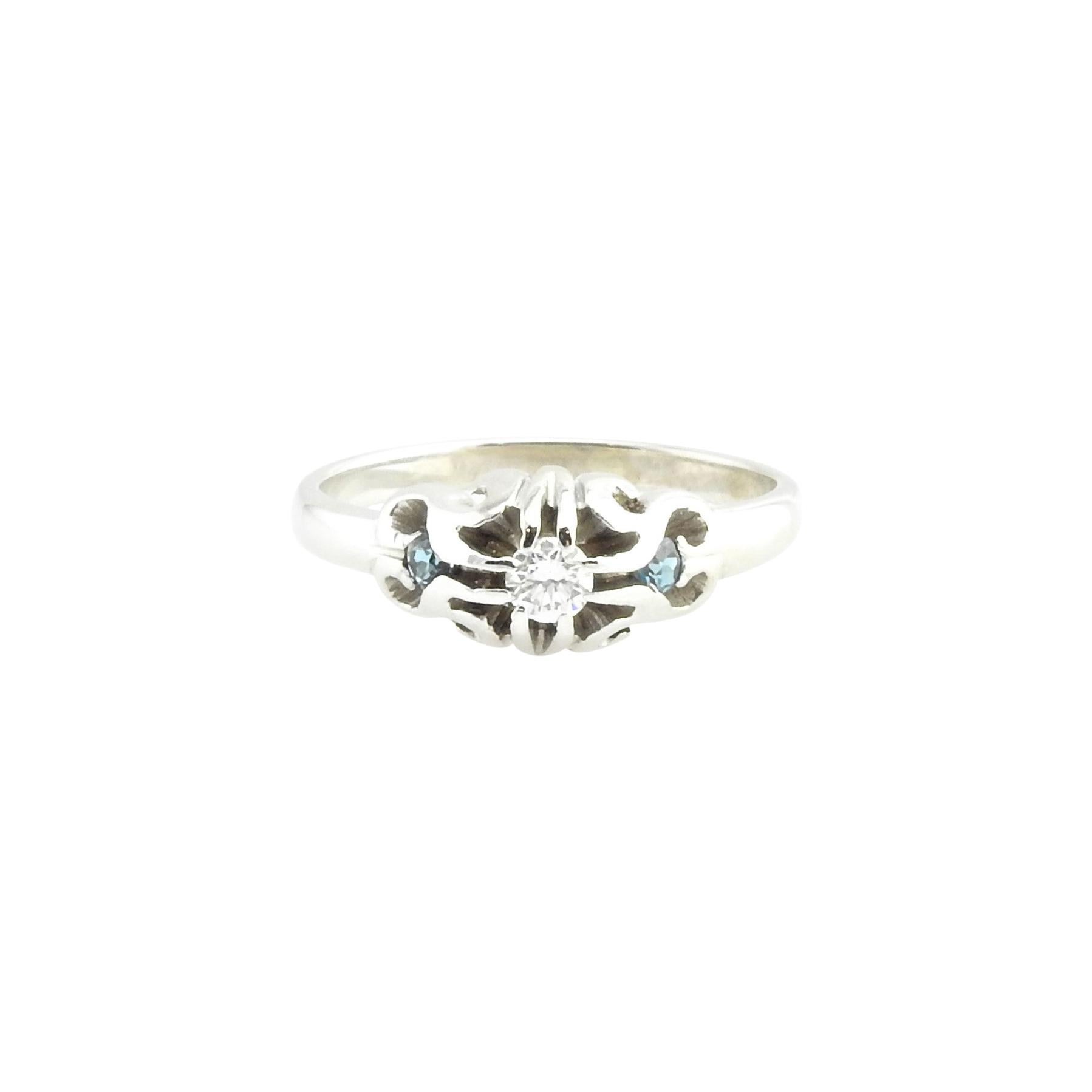 14 Karat White Gold and Diamond Ring