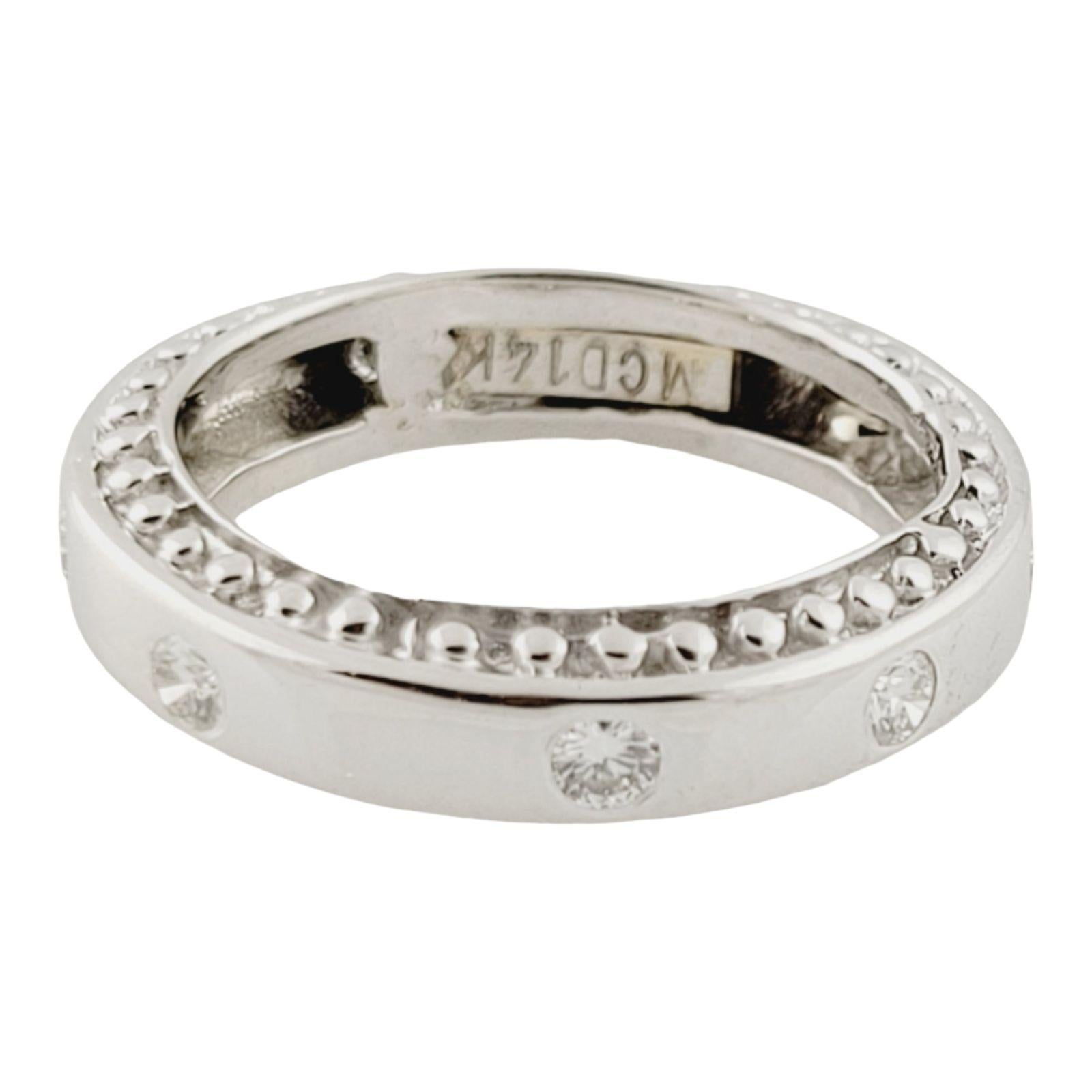 Women's 14 Karat White Gold and Diamond Ring For Sale
