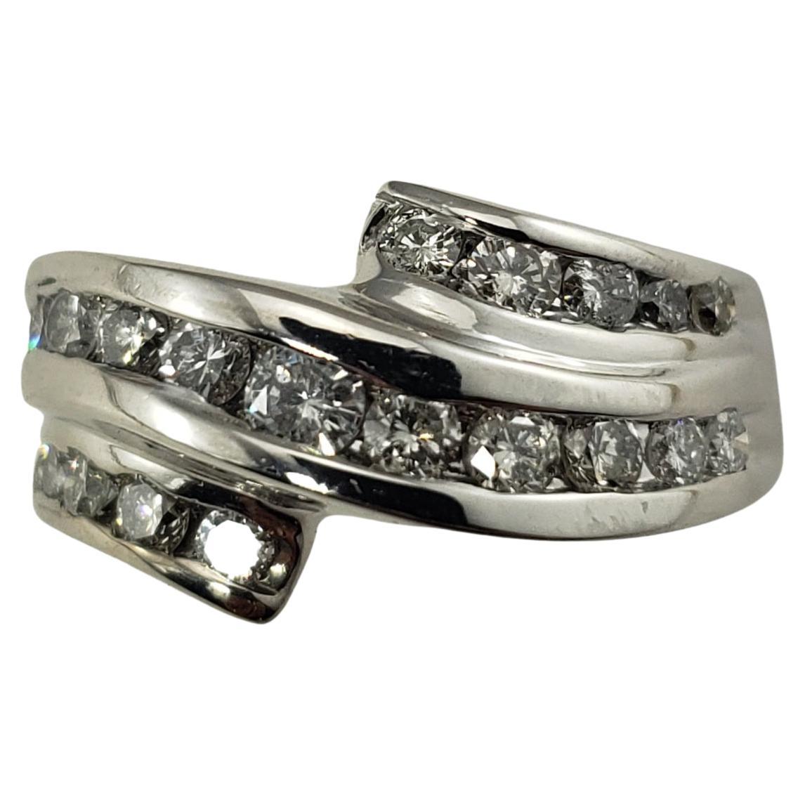 14 Karat White Gold and Diamond Ring For Sale