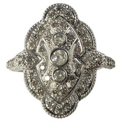 14 Karat White Gold and Diamond Ring Size 6.25