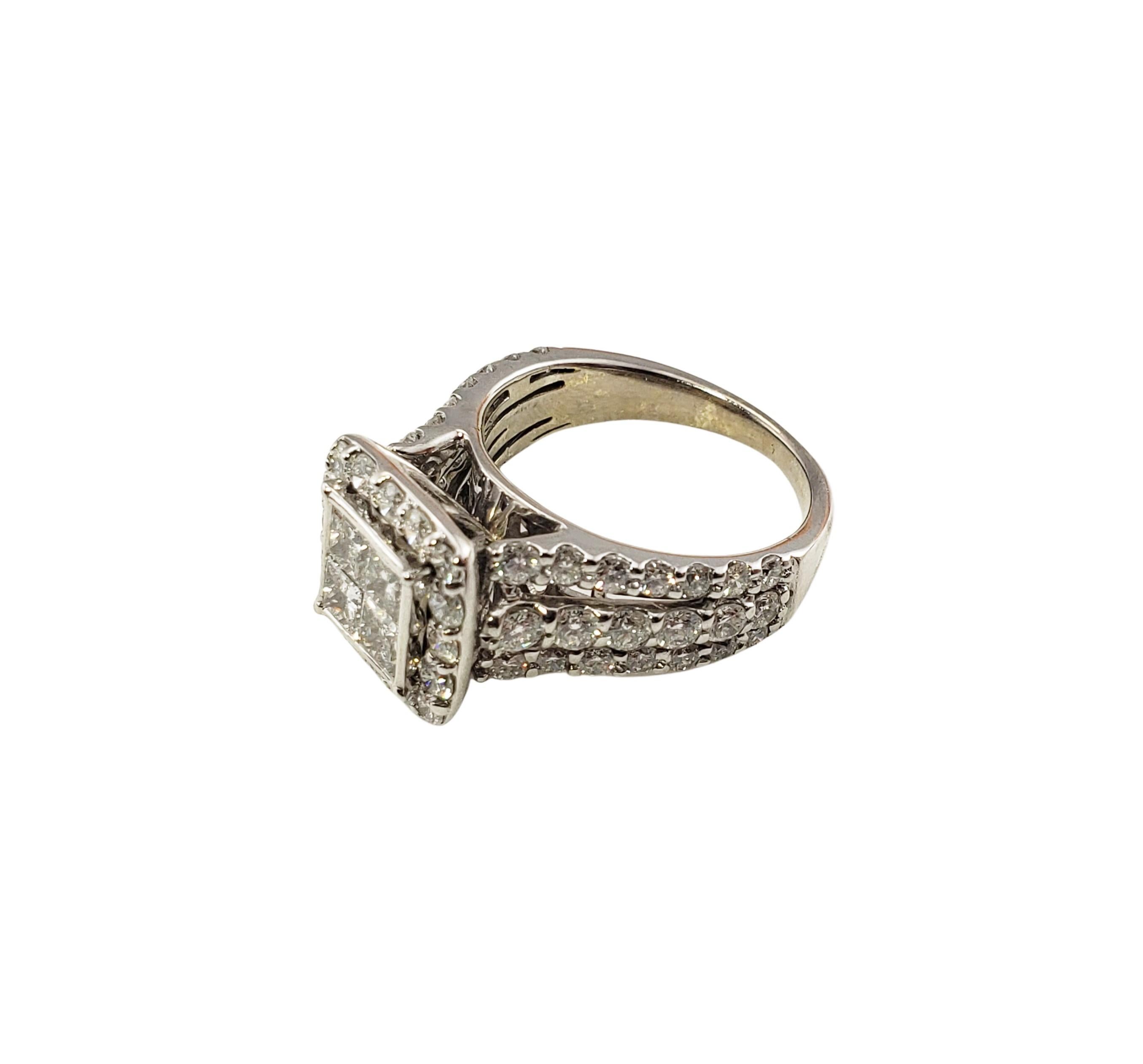 14 Karat White Gold and Diamond Ring Size 6.5 In Good Condition For Sale In Washington Depot, CT