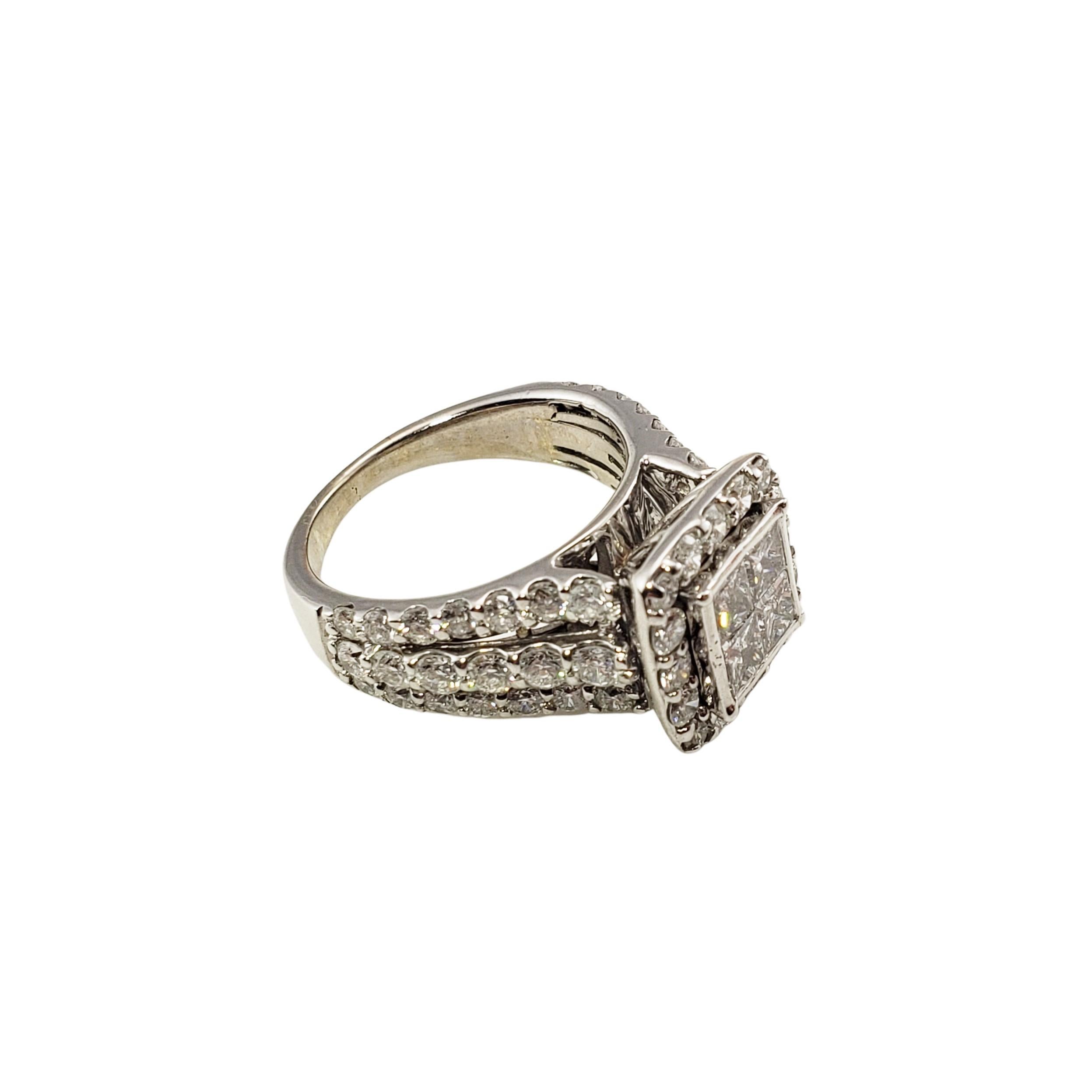 Women's 14 Karat White Gold and Diamond Ring Size 6.5 For Sale