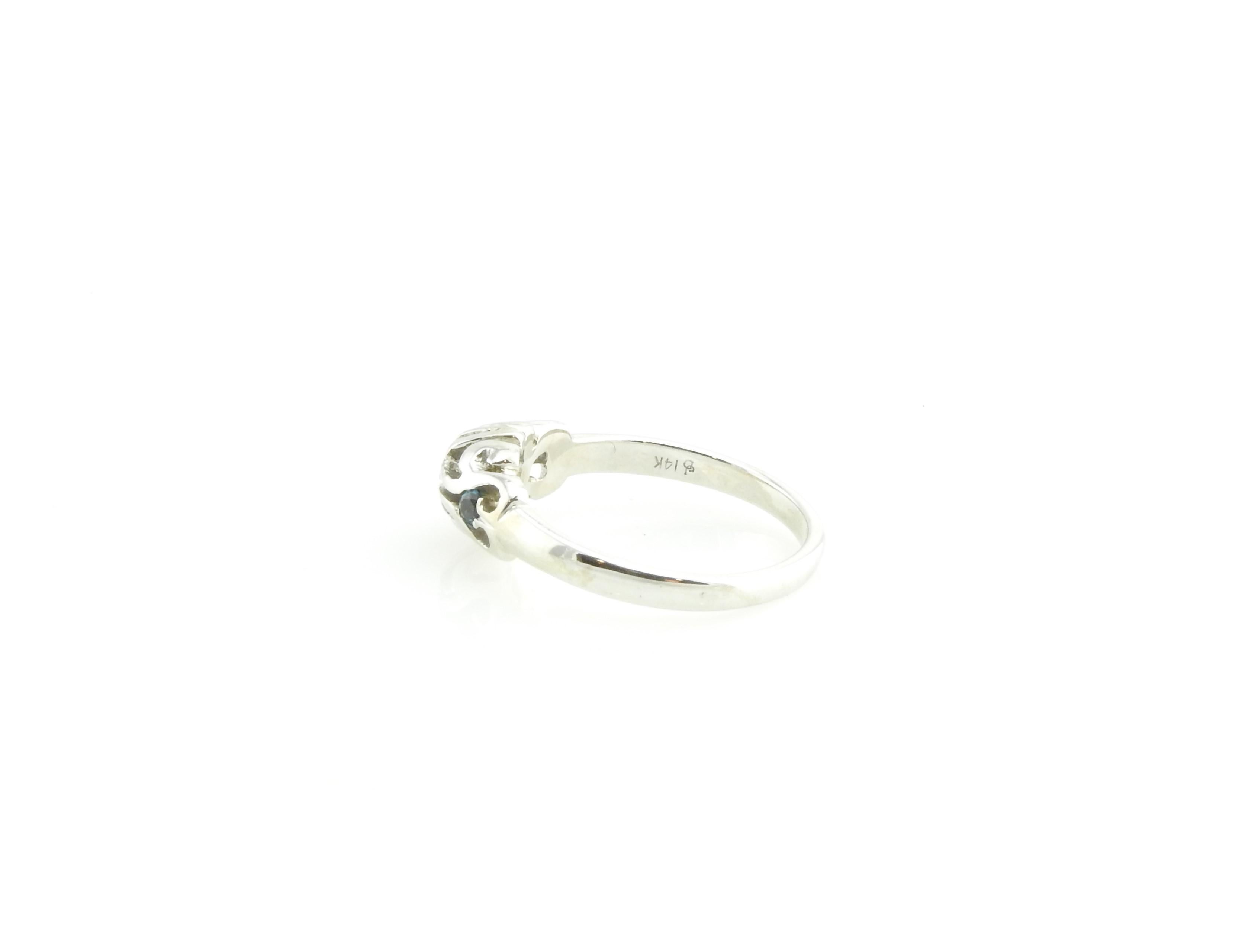 14 Karat White Gold and Diamond Ring For Sale 2