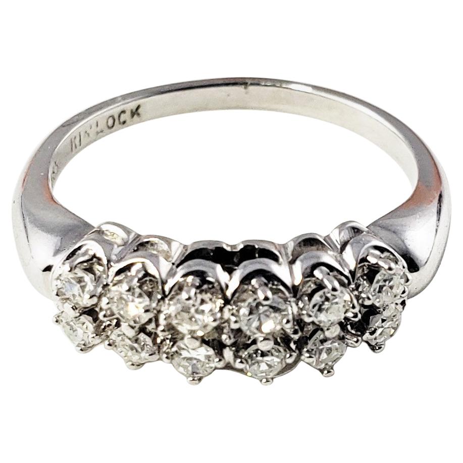 14 Karat White Gold and Diamond Ring For Sale