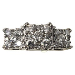 Anillo de oro blanco de 14 quilates y diamantes talla 7.25