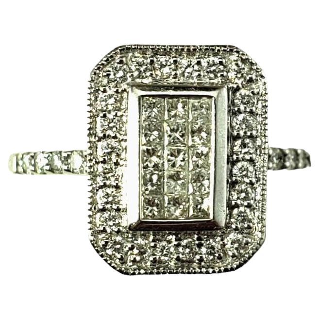 14 Karat White Gold and Diamond Ring Size 8 #16342 For Sale