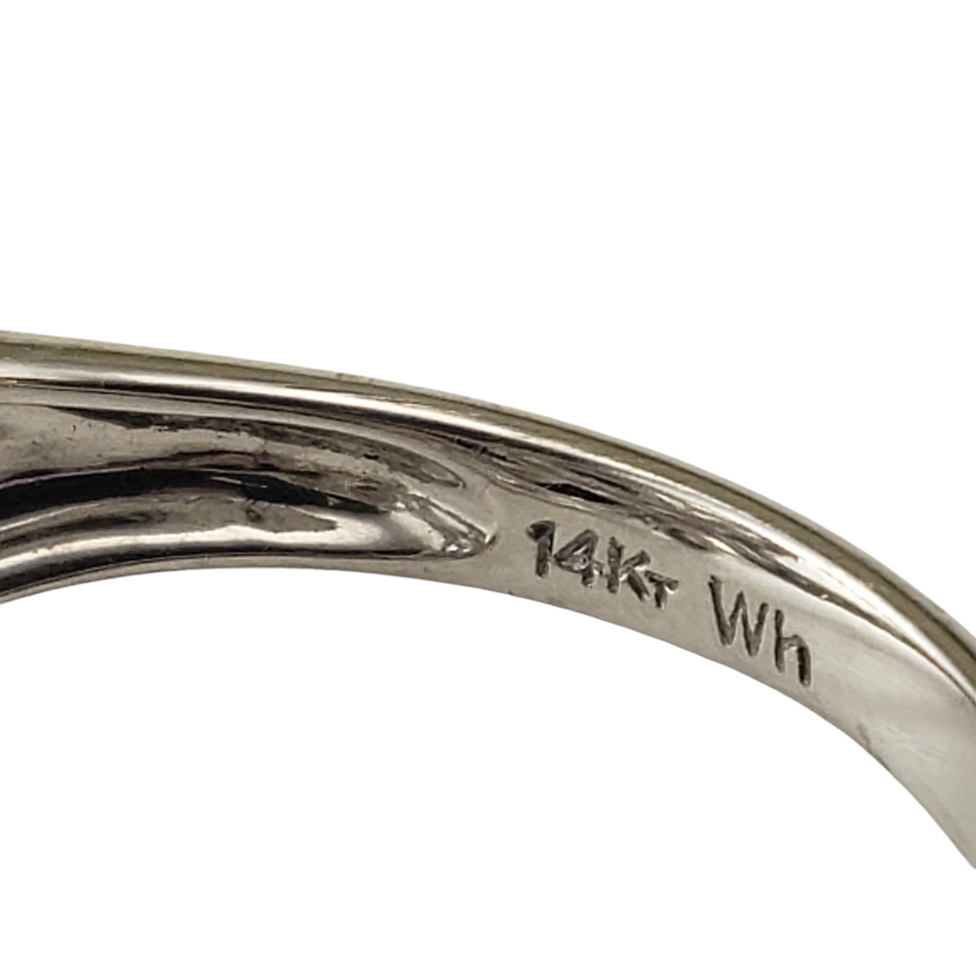 14 Karat White Gold and Diamond Scrolling Ring Size 7.25 #18736 In Good Condition For Sale In Washington Depot, CT