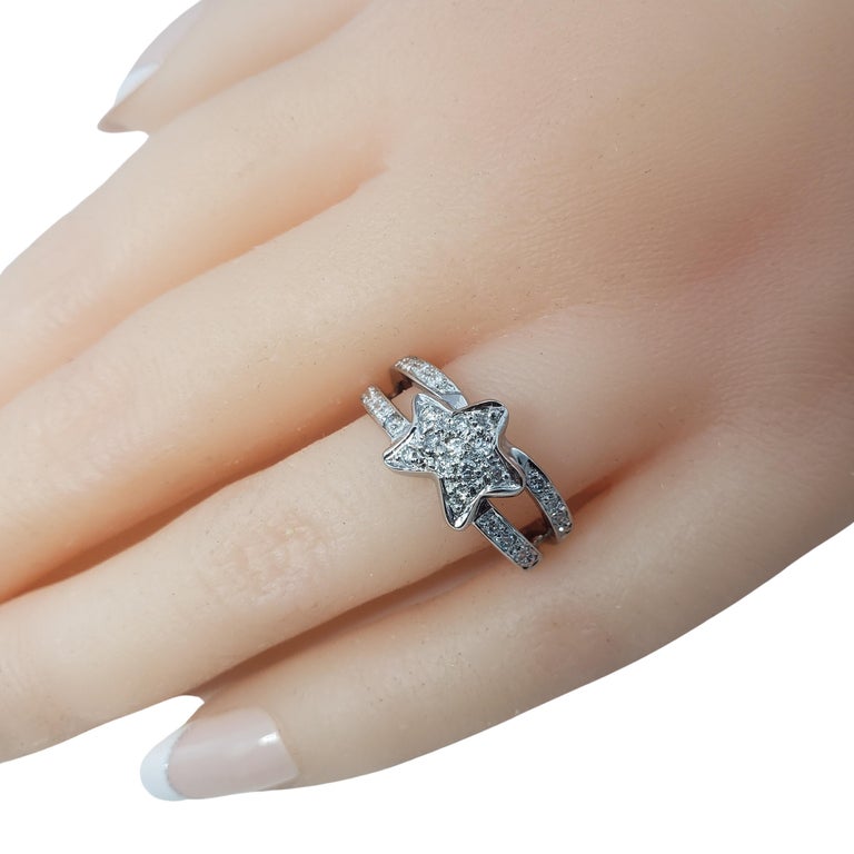Bague En Or Blanc 14 Carats Taille 7.5 - Occasion - À Rhodier (usure Partielle)
