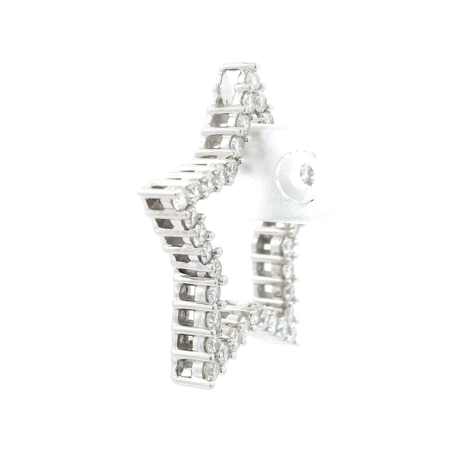 14 Karat Weißgold und Diamant-Stern- Slide-Anhänger für Damen oder Herren