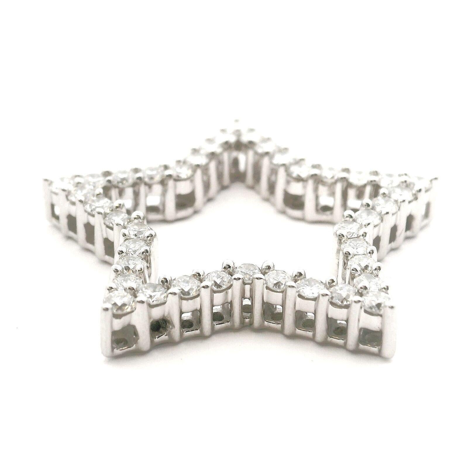 14 Karat Weißgold und Diamant-Stern- Slide-Anhänger 2