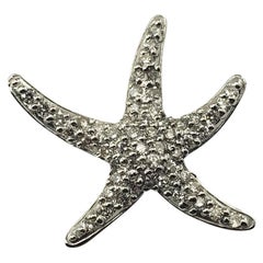 14 Karat White Gold and Diamond Starfish Pendant