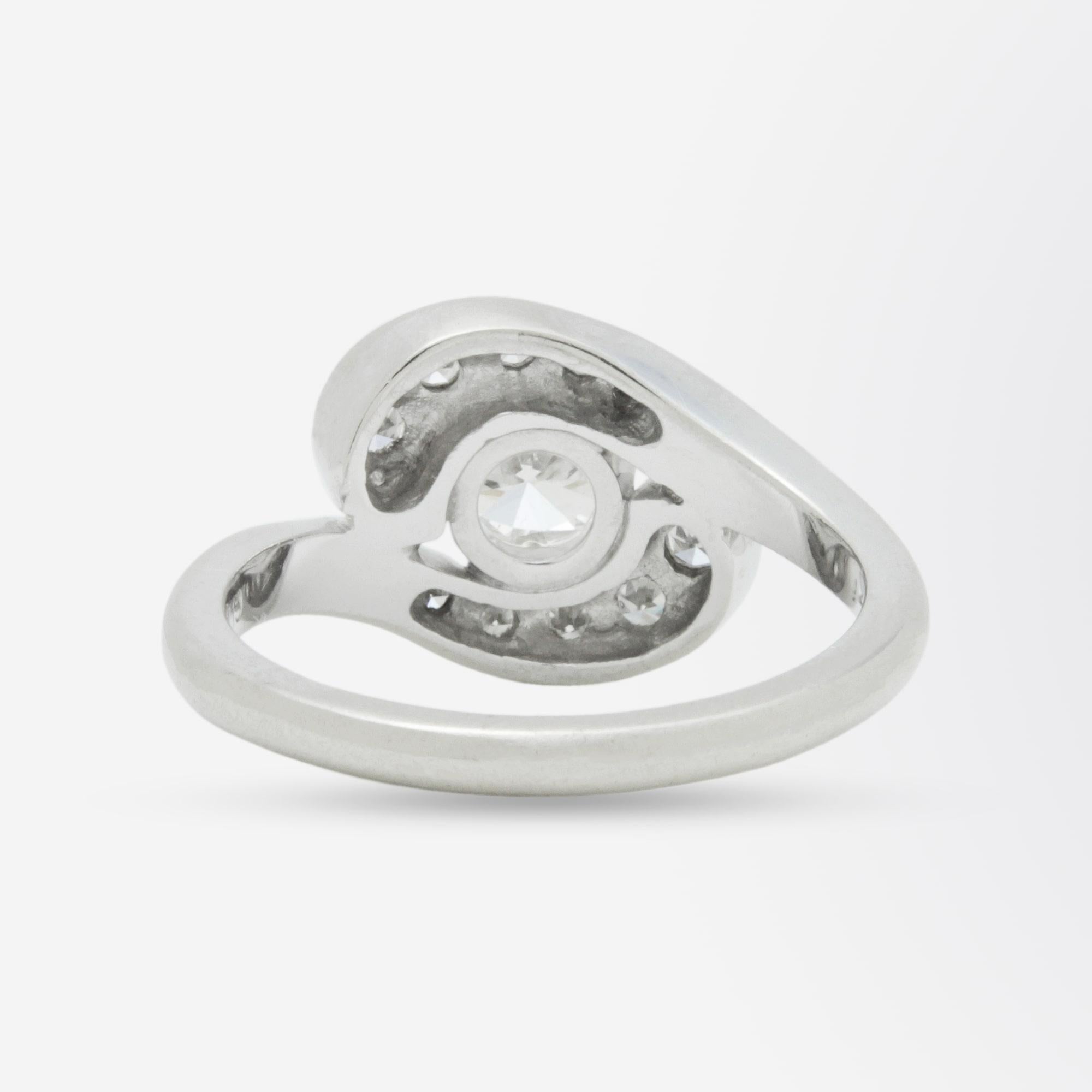 diamond swirl engagement ring