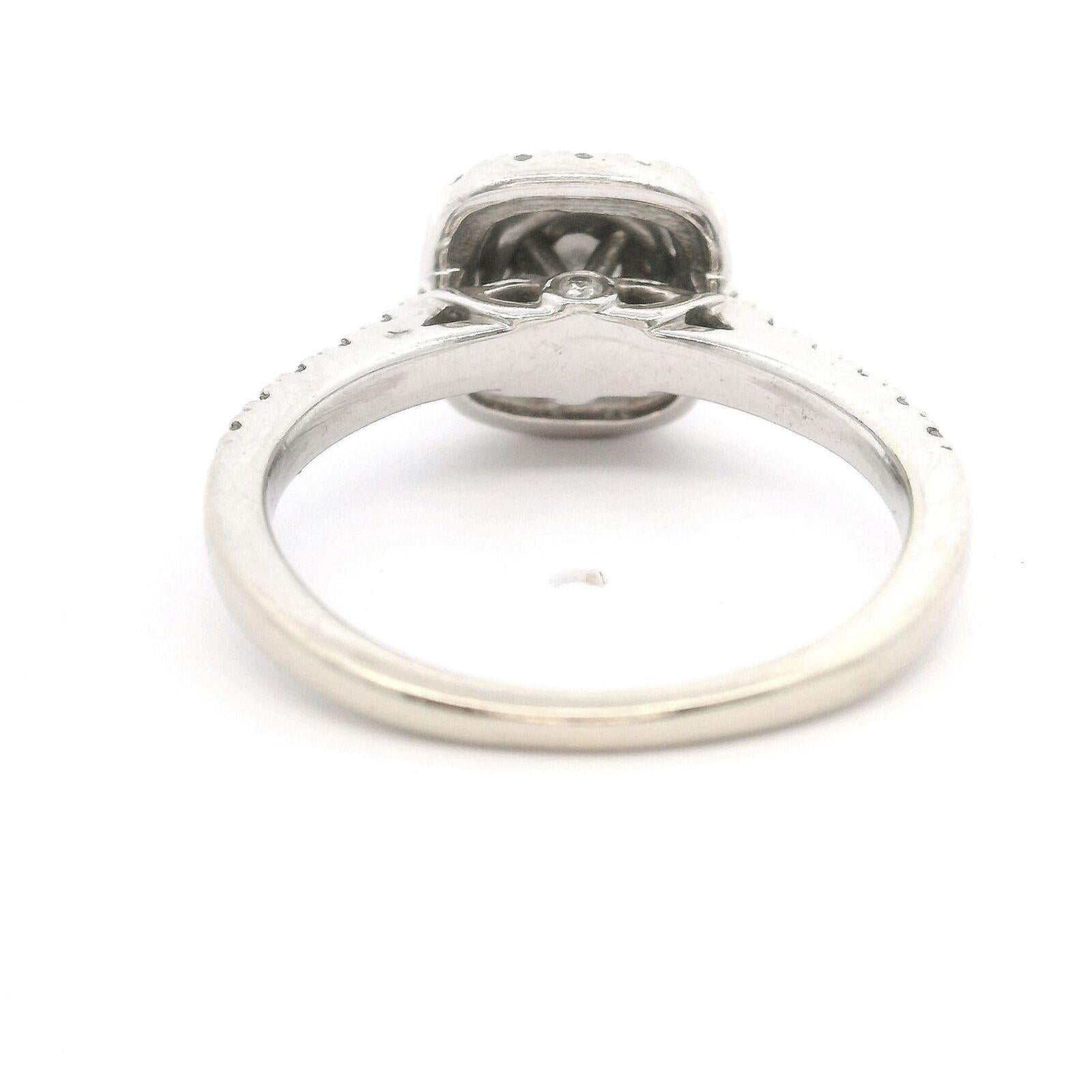 Women's or Men's 14 Karat White Gold and Diamond Vintage Cluster Halo Ring