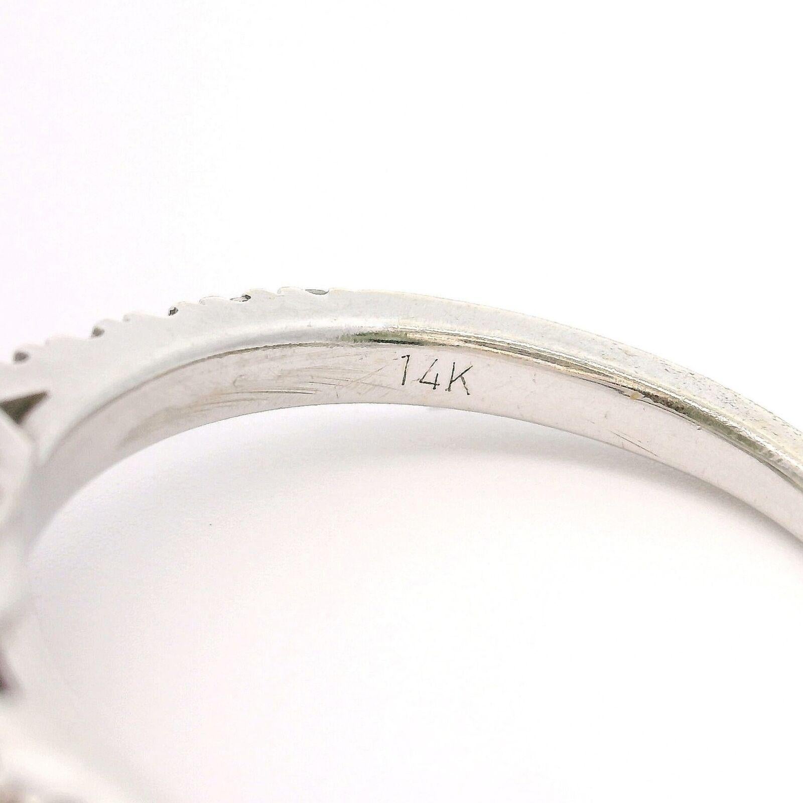 14 Karat White Gold and Diamond Vintage Cluster Halo Ring 2