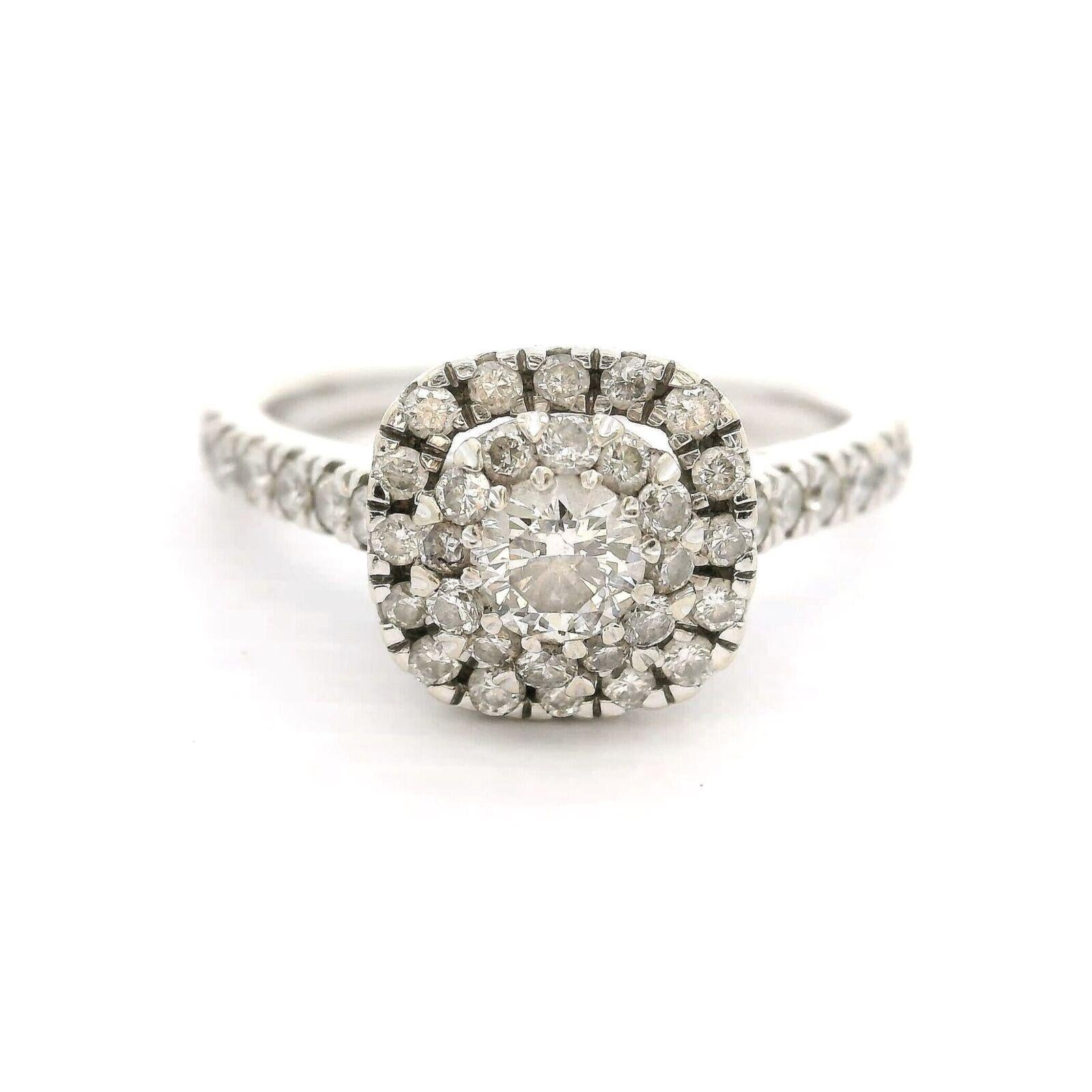 14 Karat White Gold and Diamond Vintage Cluster Halo Ring 3